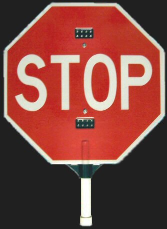 Flashing Stop-Stop Sign, Crossing Guard Sign